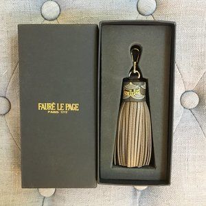 Faure Le Page Leather Tassel Pom Pom Key Chain